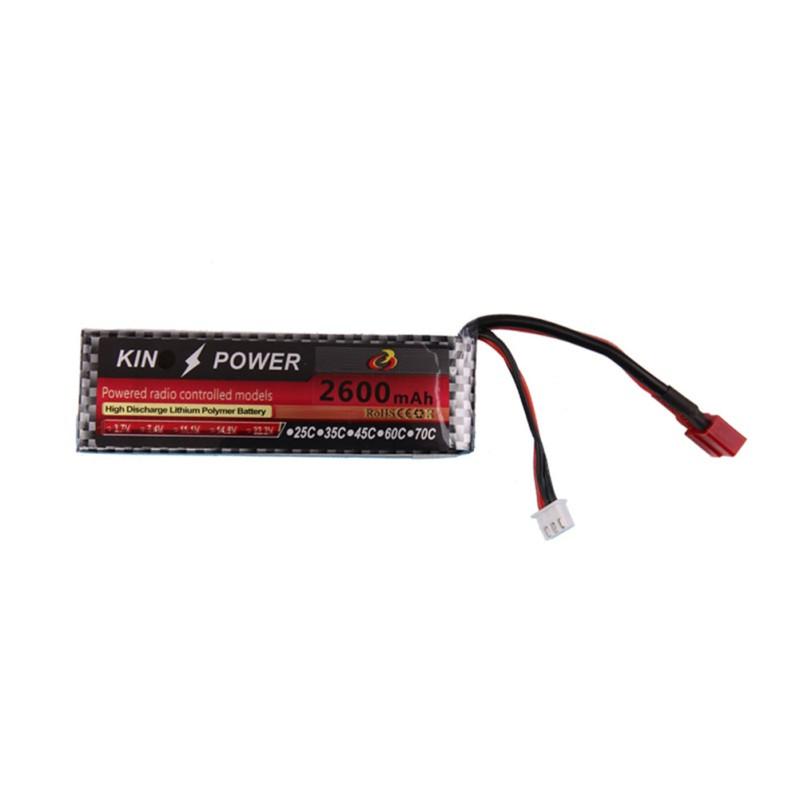 7.4V 2600mAh Lipo Battery T Plug for WLtoys 1/14 144001 RC Car Upgrade Parts