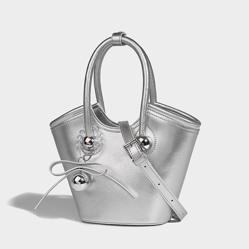 

Cherry Love Портативна сумка-тоут 2024 Нова Весільна Велика Місткість Кошик для Овочів Універсальна Сумка через Плече Месенджер срібний