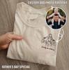 Personalised Dad Portrait Outline T-Shirts, Kids Name Father's Day Shirt