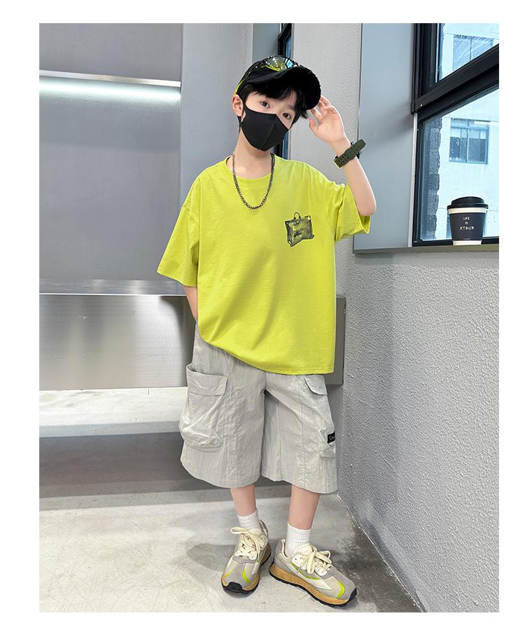 Boys' Short sleeved Set Summer Thin Edition 2026 New Children's Clothing Rascal and Handsome Casual Sportswear Boys' Summer Fashion