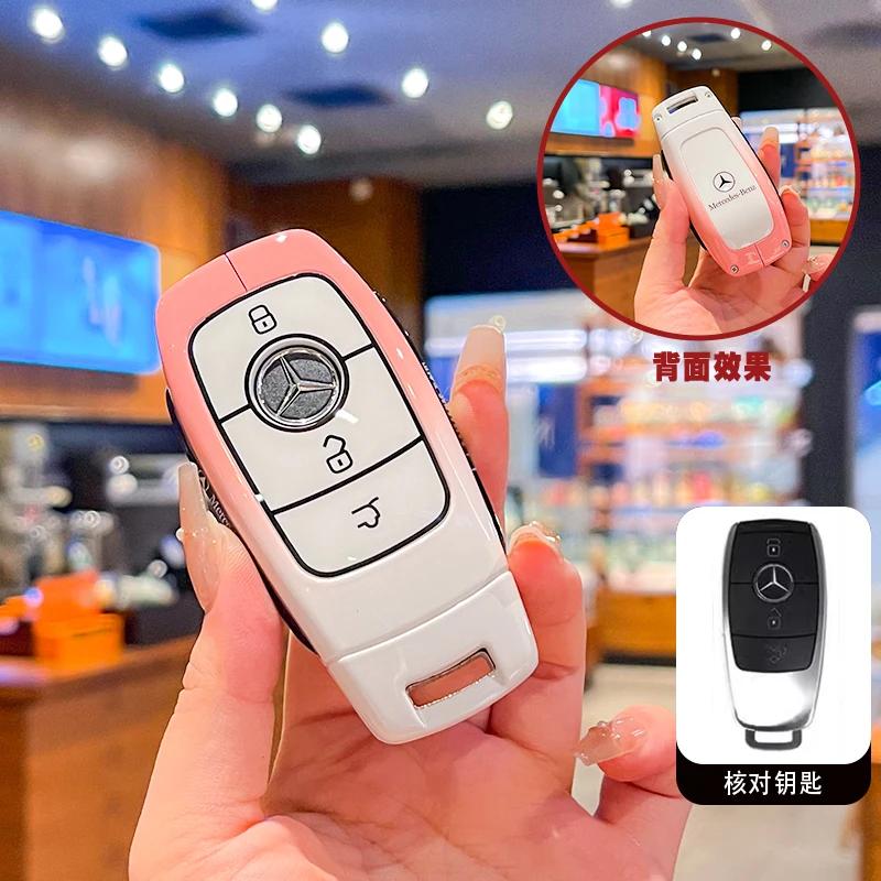 Car Key Case Cover Shell Fob for Mercedes Benz Cla250 Mercedes Benz GLS53 2019 GLS450 Maybach GLS600 2021 AMG C63S GLE 450 2020 JUH6