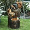 Duck Squirrel Solar Power Resin Patio Fountain Garden Design With Led Solar Light Gardening Supplies Outdoor Decoration