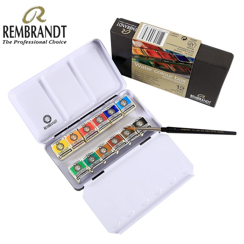 REMBRANDT Solid Watercolor Set: 36/24/12 Color Palette for Artists