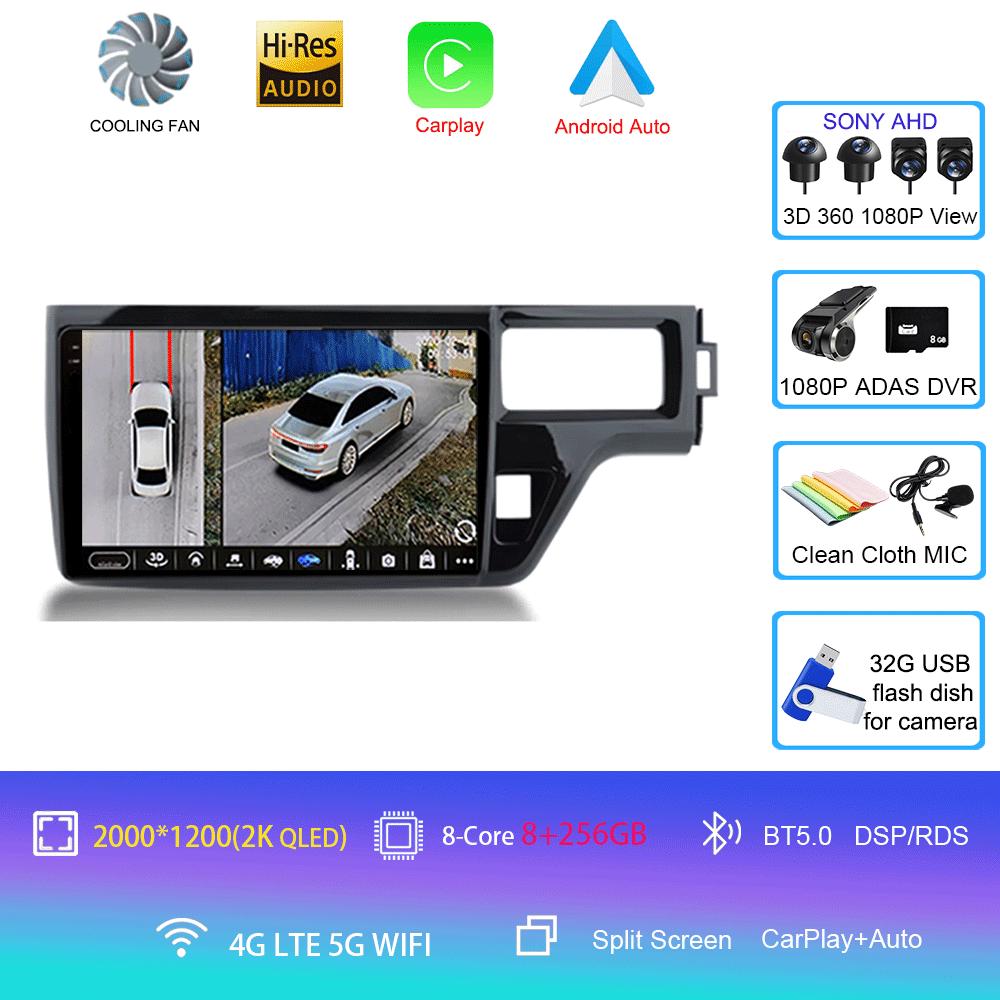 For Honda Stepwgn 5 2015 - 2021 RHD Car Radio Multimedia Headunit QLED System Navigation GPS Auto Android14 2Din DVD