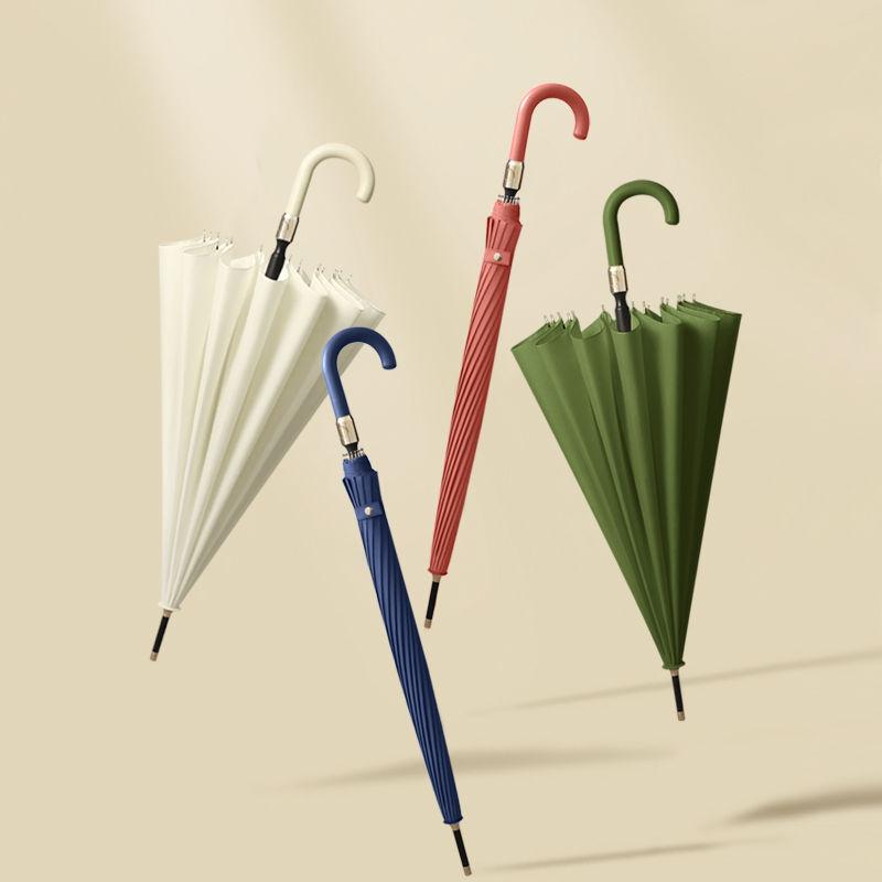 Mido 16 Bone Water Blooming Umbrella Female Long Handle Double Sunny Umbrella Large Automatic Windproof Umbrella for Male and Female Students