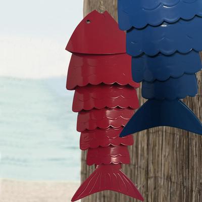 Color Kois Fish Wind Chimes Metal Outdoor Indoor Pendant Ornaments Crafts