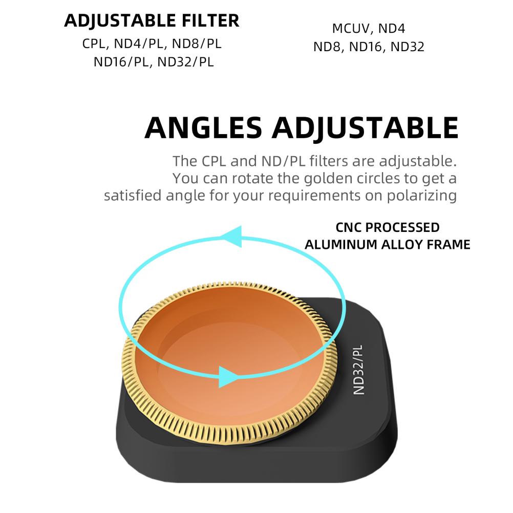 Lens Filters Set Compatible for Mini 3 Pro Drone CPL ND PL Dimming Camera Lens Protection Filters Easy Install Drone