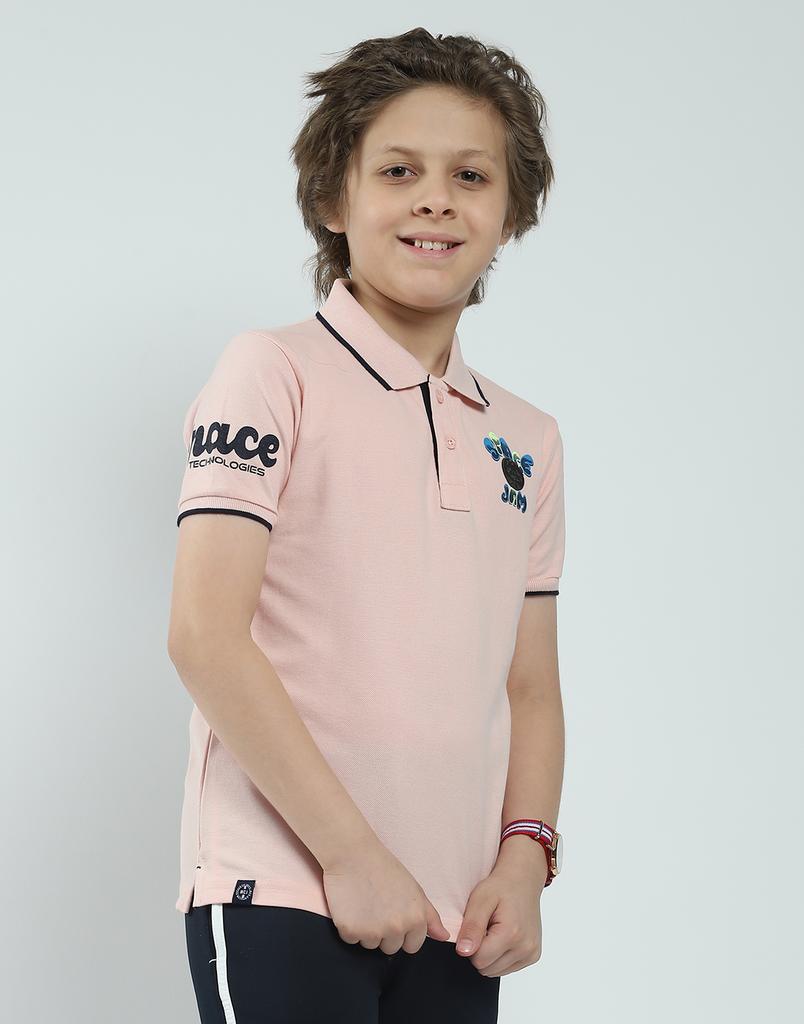 MONTE CARLO Boys's Regular Fit Printed Polo Half Sleeve T-Shirt
