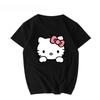 Summer 2026 New Childrens Tshirt My Melody Graffiti Cartoon Print Pure Cotton Breathable Parentchild Fashion Short Sleeve