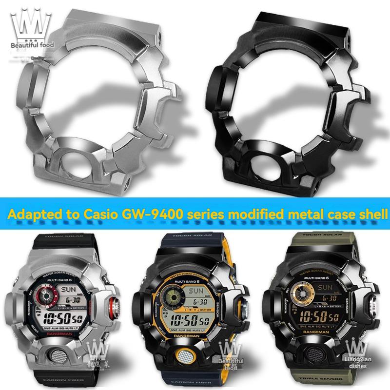 Voor Casio G-SHOCK Serie Cat Man 3410 GW-9400 Gemodificeerde Metalen Behuizing GW-9400Y/J Roestvrij Stalen Behuizing Band Zwarte Behuizing Accessoires