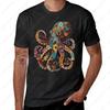 Mens Quick Dry Octopus Graphic Print TShirt Korean Fashion Summer 2025 Casual Streetwear Funny Classic Aesthetic Simple Top
