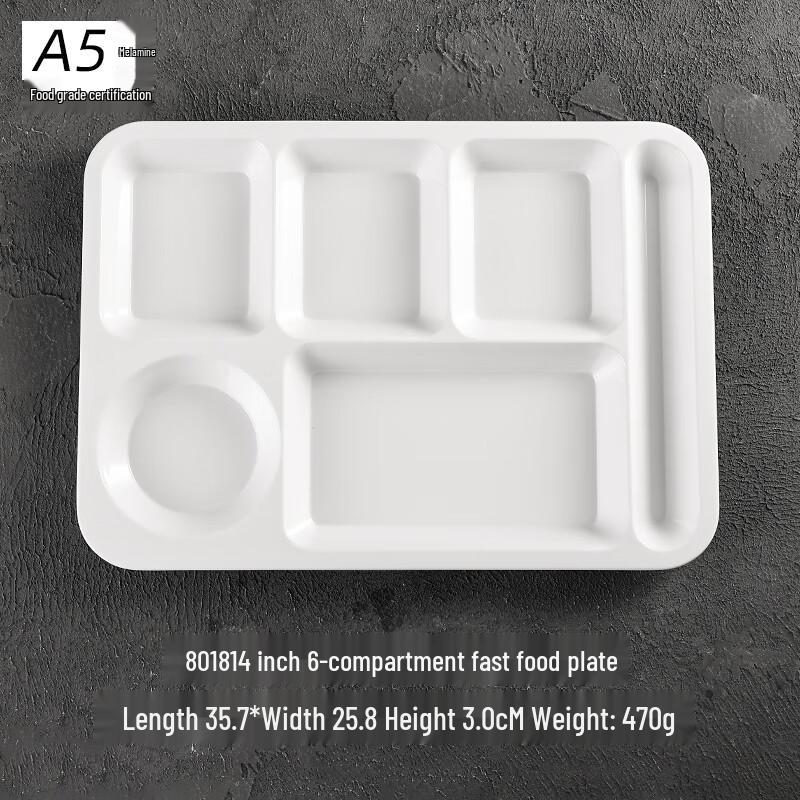 Melamine Six-Compartment Commercial Food Tray