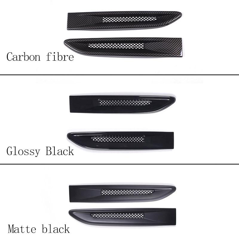 2 Pcs Black For Jaguar XF XFL XE F-Pace F Pace X761 ABS Carbon Fiber Car Side Fender Vent Trim Cover Car Accessories