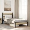 Bed Frame without Mattress Sonoma Oak Finish 90 x 200 cm Engineered Wood