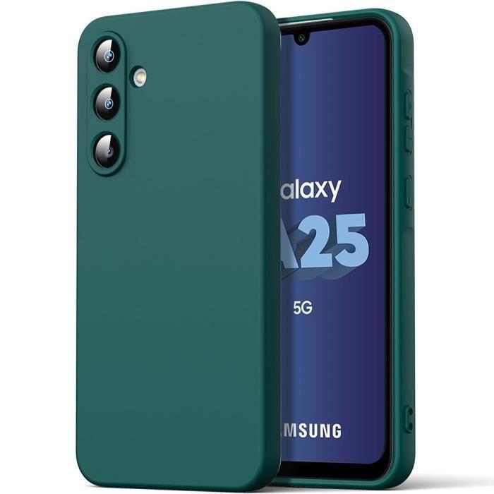 Coque de protection - Booling - pour Samsung Galaxy A25 5G - Silicone - Antichoc - Vert Nuit