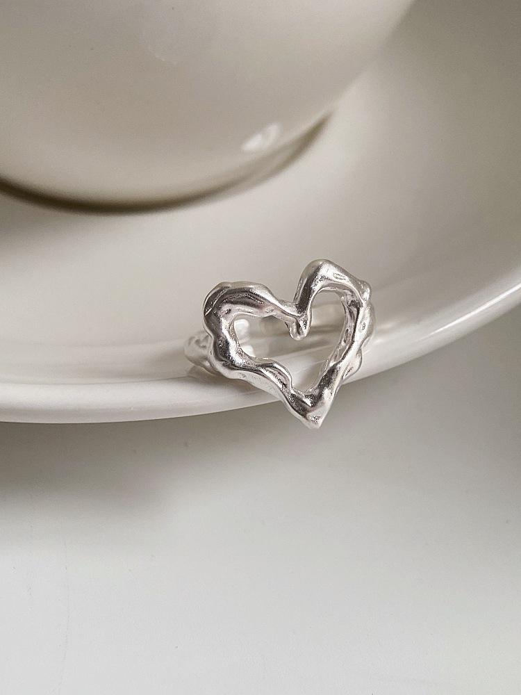 Punk Farbringe für Damen Herren Paar Minimalistisch Handgefertigt Einfacher Herzring Party Schmuck Geschenk Anti-Allergie