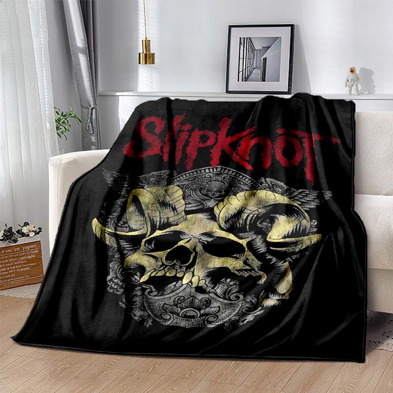 Slipknot Flannel Blanket Soft All-Season Throw, Design for Camping, Car Travel, Hiking Sofa, Bed, Office Perfect Gift for Parties