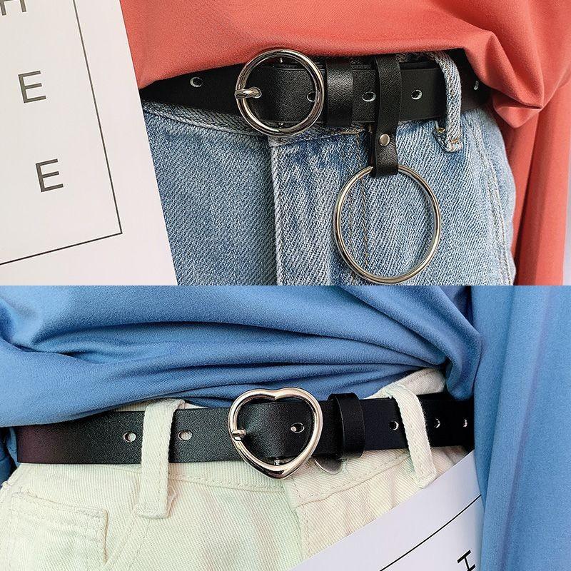 Stylish Womens No-hole Decorative Jeans Belt In Black Versatile Fashion Accessory