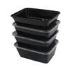 KAZHI Disposable Black Transparent Square Takeout Container