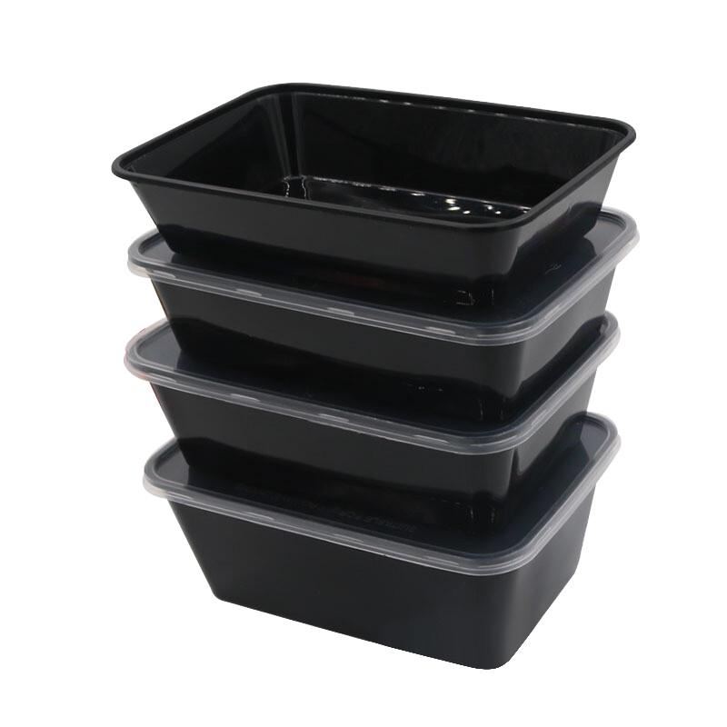 KAZHI Disposable Black Transparent Square Takeout Container