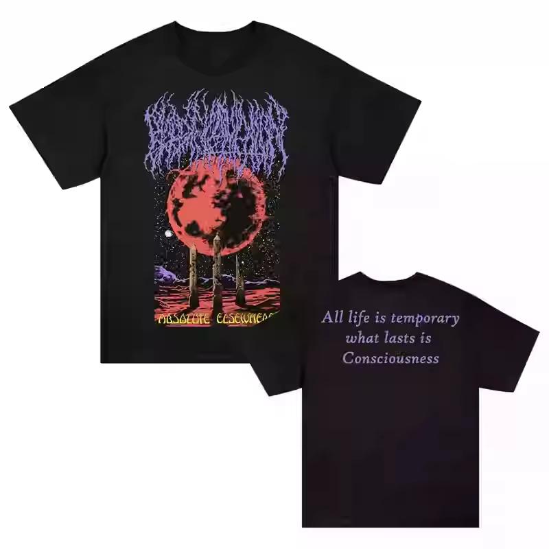 2025 Sommar Ny Y2K Topp T-shirt BLOOD INCANTATION Band Dark Metal Wind Rock Amerikansk Lös Herr- och Dam Stor Storlek T-shirt