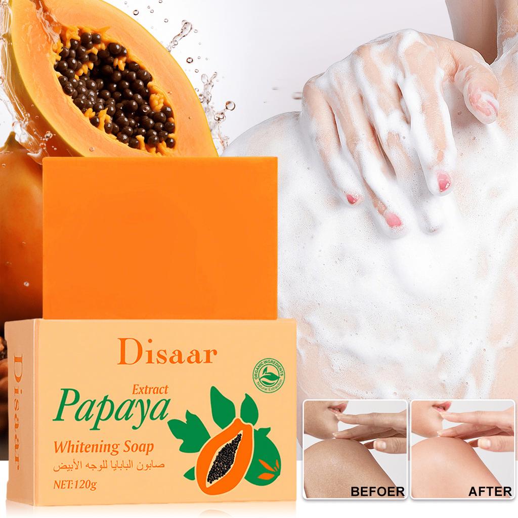 1PC Papaya Soap, Moisturizes the Skin, Brightens the Complexion, Cleanses the Skin and Deeply Cleanses Pores.