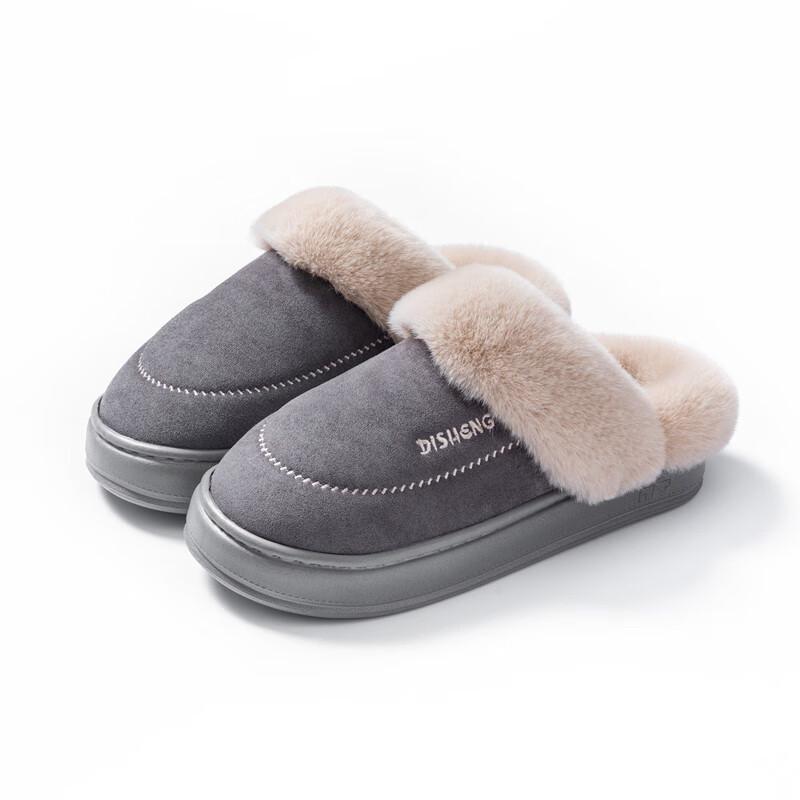 Women s Bowknot High-Heel Warm Cotton Slippers 40-41
