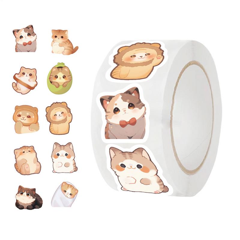 500pcs/roll Cute Cartoon Capybara Stickers Waterproof Vinyl Decals Animal Reward Stickers for Books Boxes Packaging Phone Case