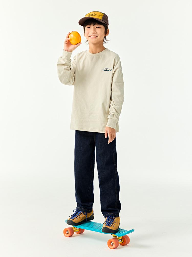 DK Kids' Spring Quick-Dry Japanese Style Antibacterial Long Sleeve T-Shirt for Boys & Girls - 7A Casual Base Layer for Middle & Older Children