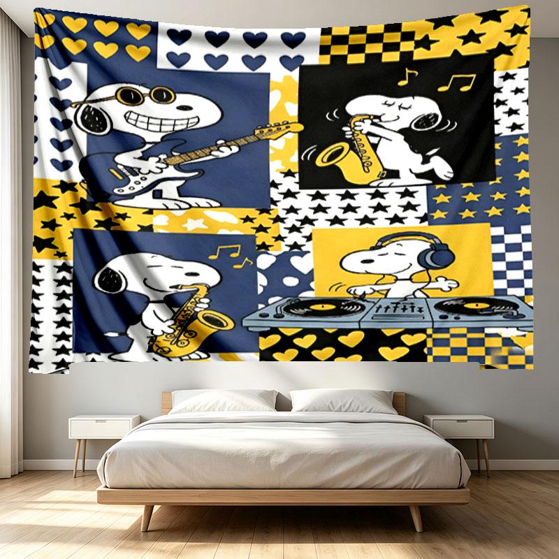 Snoopy Print Tapestry - Portable Wall Decor Cloth, for Home, Dorm, Travel, Bedroom, Living Room - Ideal Birthday Housewarming Gift