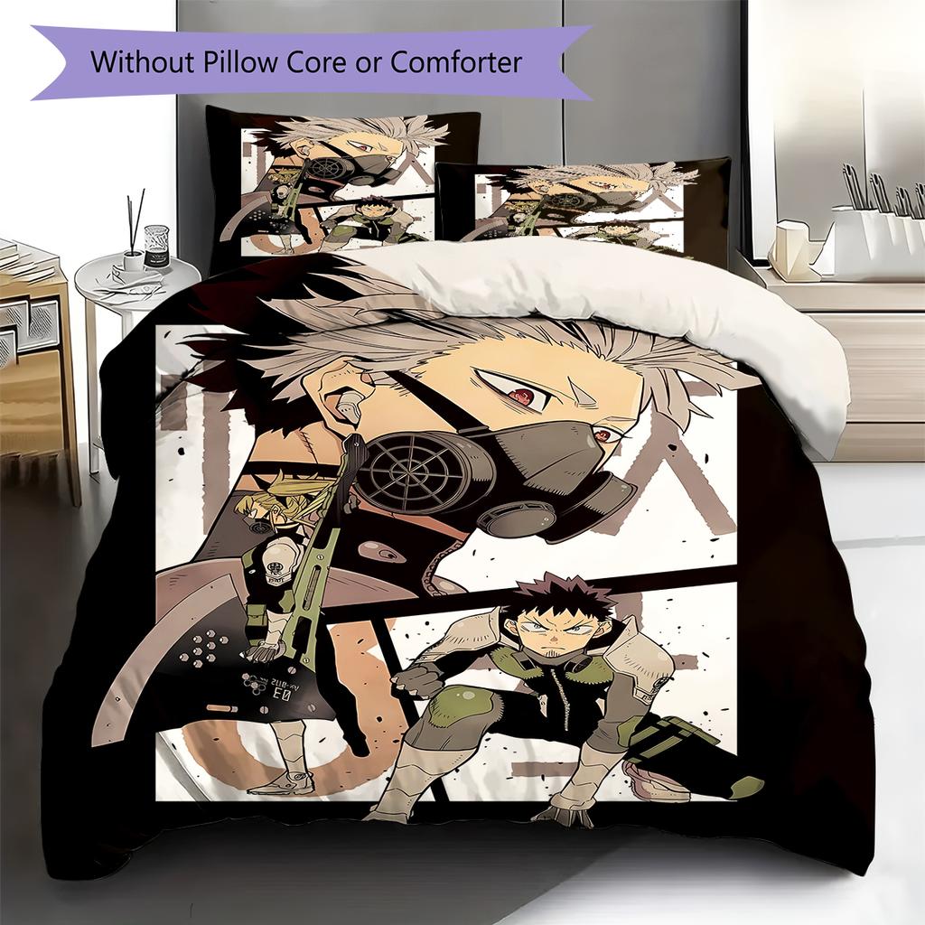 Kaiju No. 8 Pattern Bedding,Quilt Set Quilt Cover Pillowcase Home Birthday Gift (1 * duvet cover + 2 * pillowcase, without core)