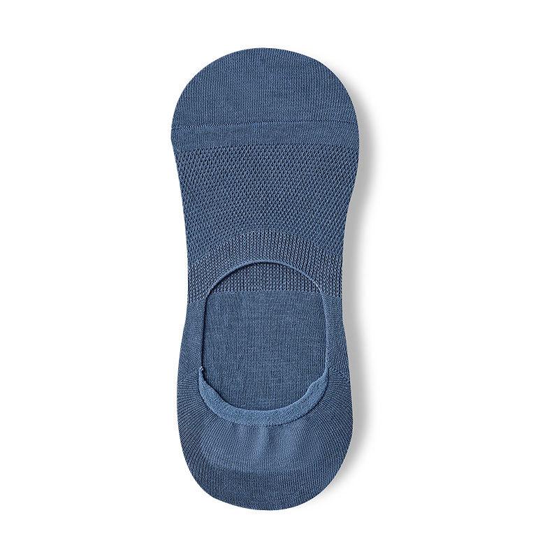 

Мужские весенне-летние тонкие хлопковые однотонные повседневные дышащие носки-невидимки с влагоотводом 1 pair серый/синий