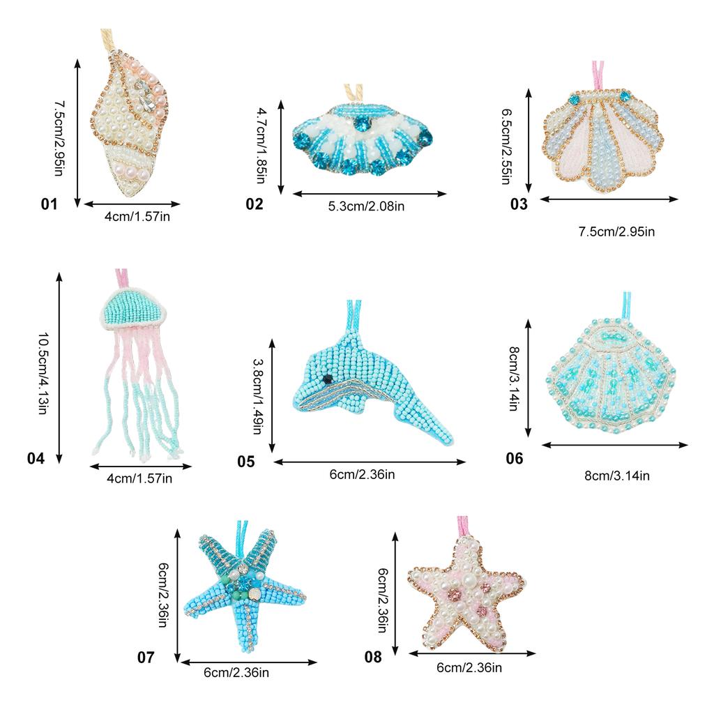 Marine Themed Beaded Keychain With Vibrant Fish And Coral Designs Bag Accessories Keychain Pendant For Bags Or Keys