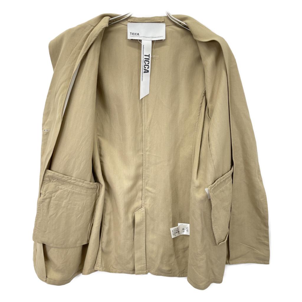 TICCA 2211005041202 Beige Linen Blend Tailored Jacket Jacket 2 beigeUsed