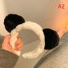 Plush Headband Panda Ears Hair Hoop Wash Face Hair Holder For Women Furry Hairbands Cartoon Head Hoop Makeup Hair Accessories