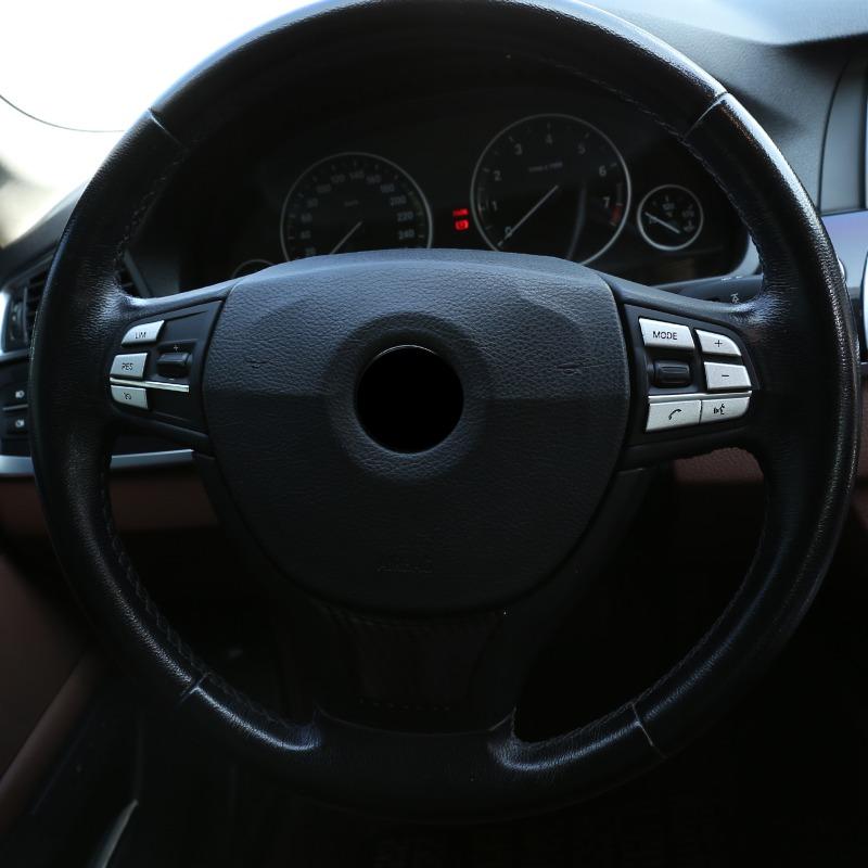 Aluminium Alloy Silver Car Steering Wheel Button Cover Trim Sticker For BMW 5 6 7 Series GT F01 F02 F06 F07 F10 F12