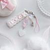 Trendy Lace Ribbon Key Rings Pendant Heart Pendant Key Chains Beaded Accessories