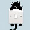 1 Stück Wandsticker schwarze Katze, lustige und niedliche Katze Schalter Wandsticker, Kunstaufkleber zur Heimdekoration, Halloween-Deko
