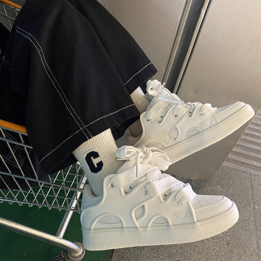 

Guochao нишевая высококачественная маленькая белая обувь мужская шикарная уличная обувь для студентов уличная стрельба универсальная обувь для отдыха и спорта моральная тренировка 36 белый