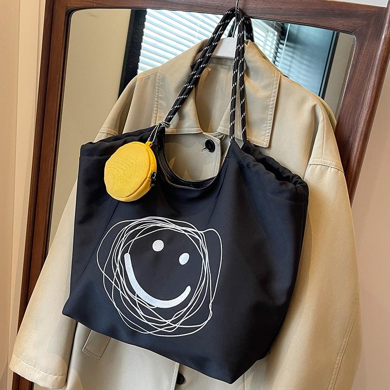 Polyester bag women's large-capacity new fashionable versatile shoulder bag cloth bag texture class tote bag