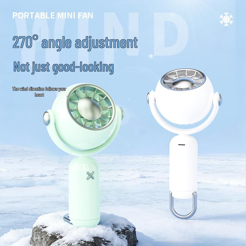 USB Rechargeable Portable Mini Fan with Hook for Students & Outdoor Use