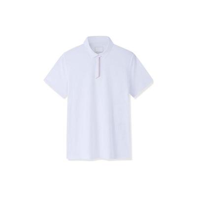 Champion Series Solid Color Logo Pullover Short Sleeve Polo Shirt Women Tops Gravel-White 162320129-1