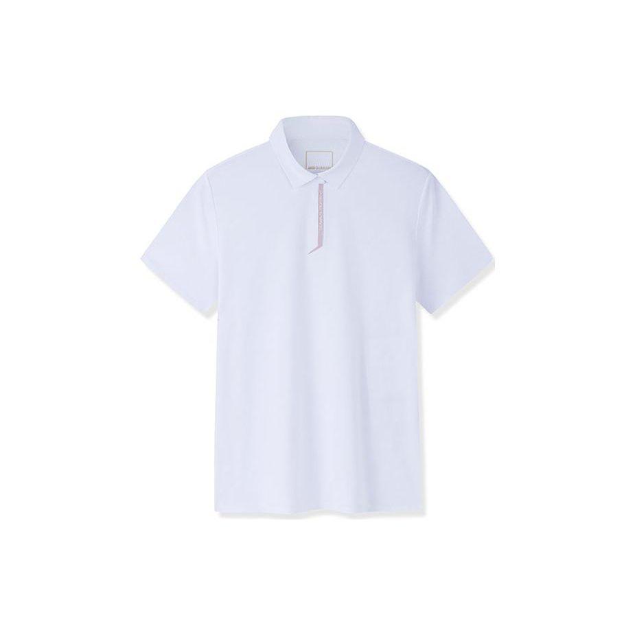 

Anta Champion Series Solid Color Logo Pullover Short Sleeve Polo Shirt Women tops Gravel-White 162320129-1 XL