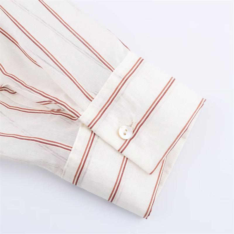 European & American Style Women's Casual Fashion Metal Line Pattern Shirt