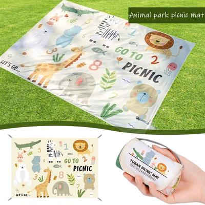 Animal World 145*210cm Picnic Mat Portable Beach Mat Waterproof And Sand-proof Outdoor Ultra-light Foldable Seaside Camping Mat