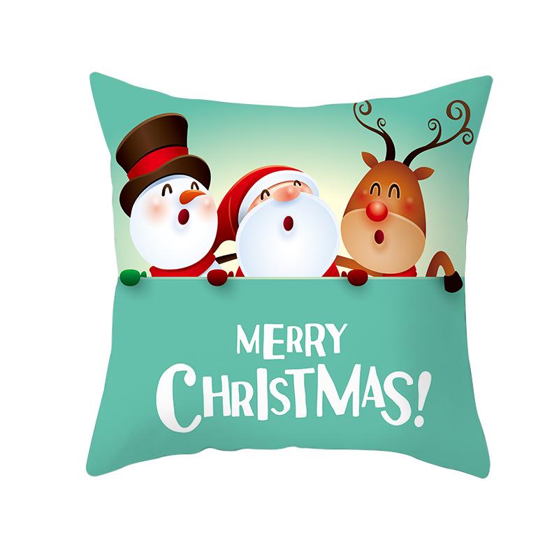 Weihnachtsmann Schneemann Elch Kissenbezug Festlich Zuhause Sofa Kissen Kissenbezug