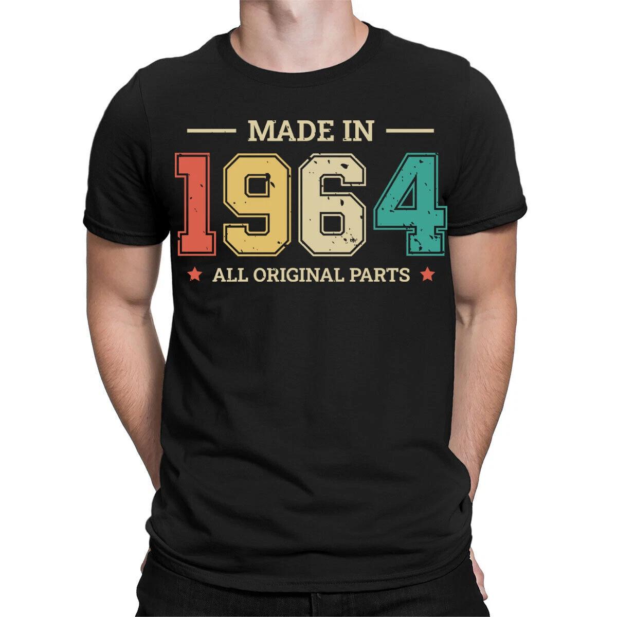 Made in 1964 All Original Parts T-Shirt 62nd Birthday Mens Gift Ideas 1#TA-47 L