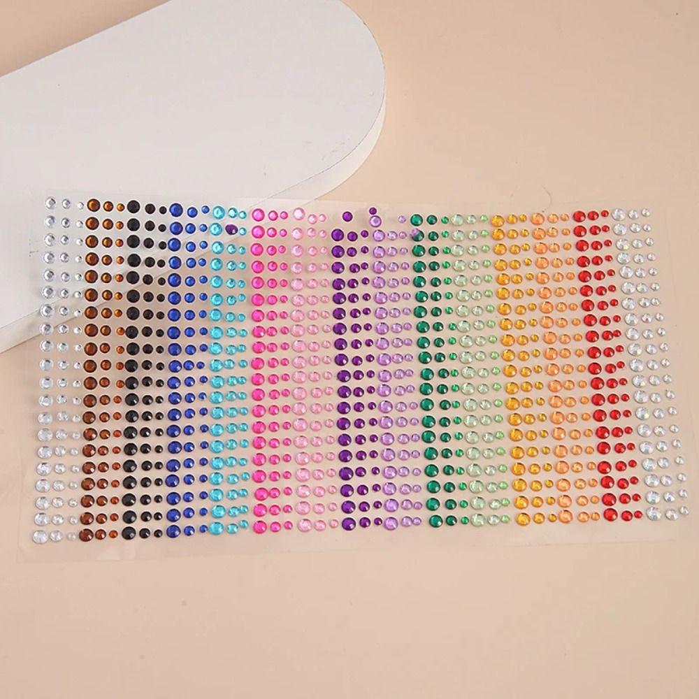 Rainbow Color Face Makeup Accessories Hair Rhinestone Stick  Music Festival Stage Performance