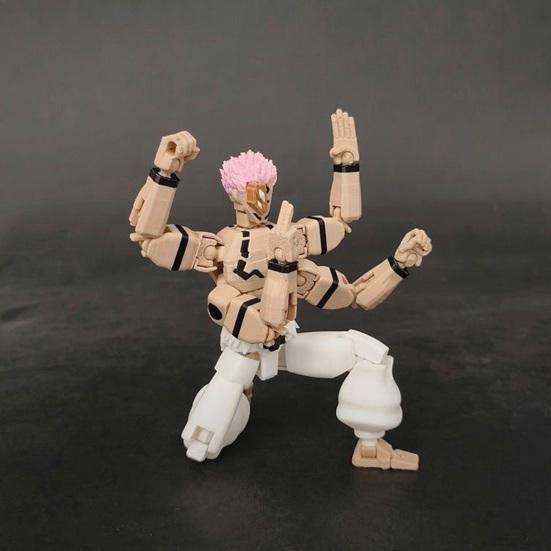 3D Printed Anime Figure Statue with Movable Joints, Interchangeable Parts Plastic Action Figurine for Desktop Decoration, Collectible Gifts for Fans