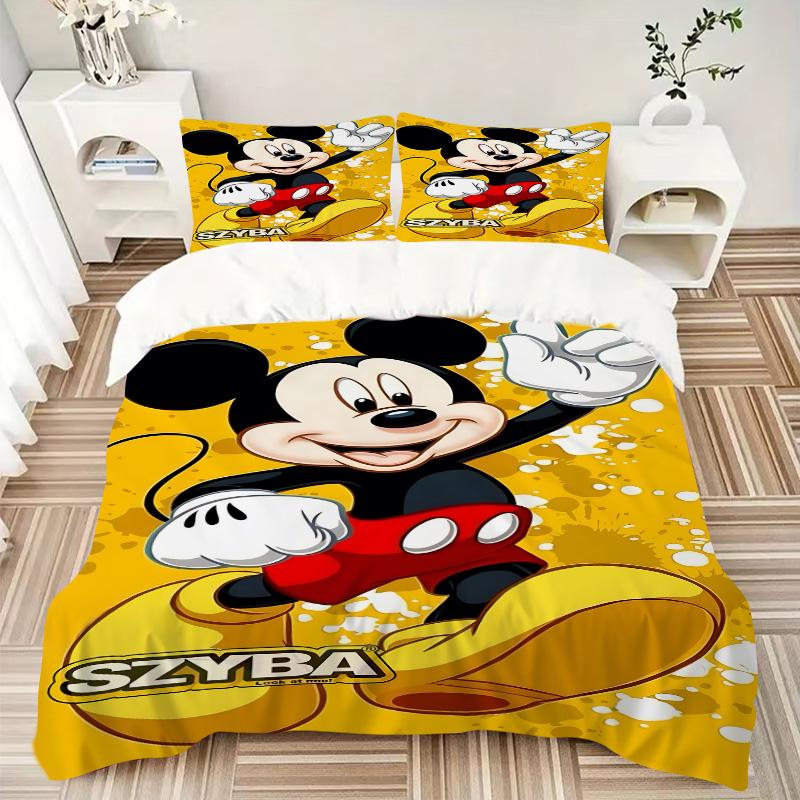 Dynamic Mickey Pose Print 3Pcs Bedding Setduvet Cover With 2 Bedropillowcase Home Birthday Gift
